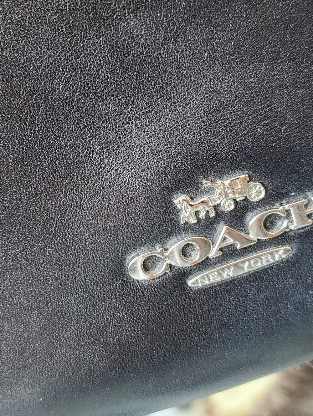 Coach Black Leather Men's Backpack - Signature Front Pocket